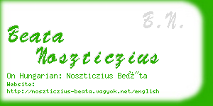 beata noszticzius business card